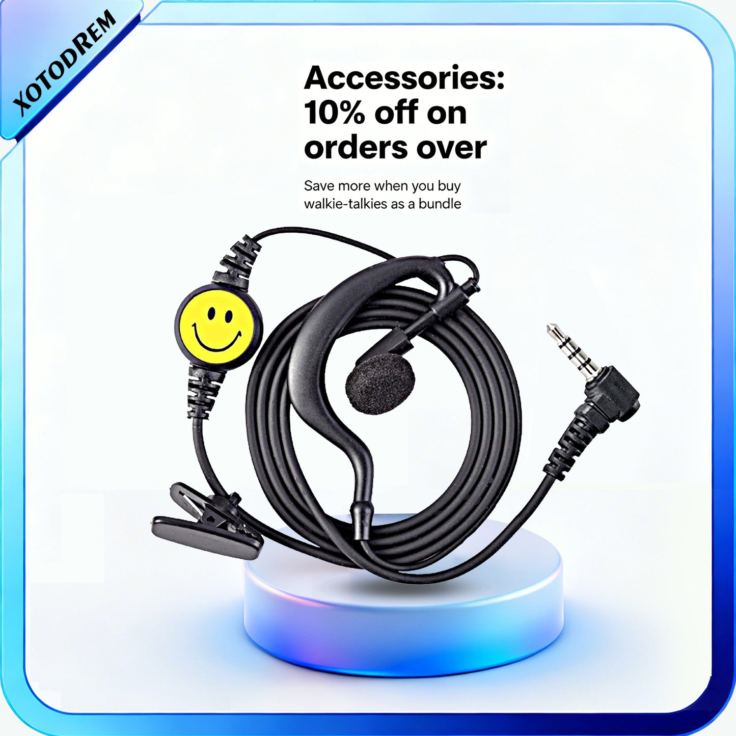 Noise Cancelling walkie Talkie Earphones with Microphone, PTTs, Suitable G5 Radio, Two-Way walkie Talkie Earphones (1-piece Set)