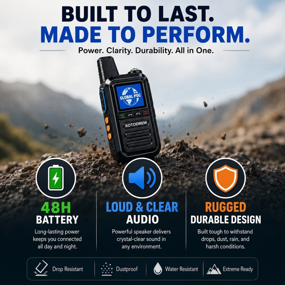 XOTODREM 4G LTE PoC Walkie Talkies 2 - Pack | Nationwide PTT Radio | Unlimited Range | SIM Card Included - XOTODREM - Radio