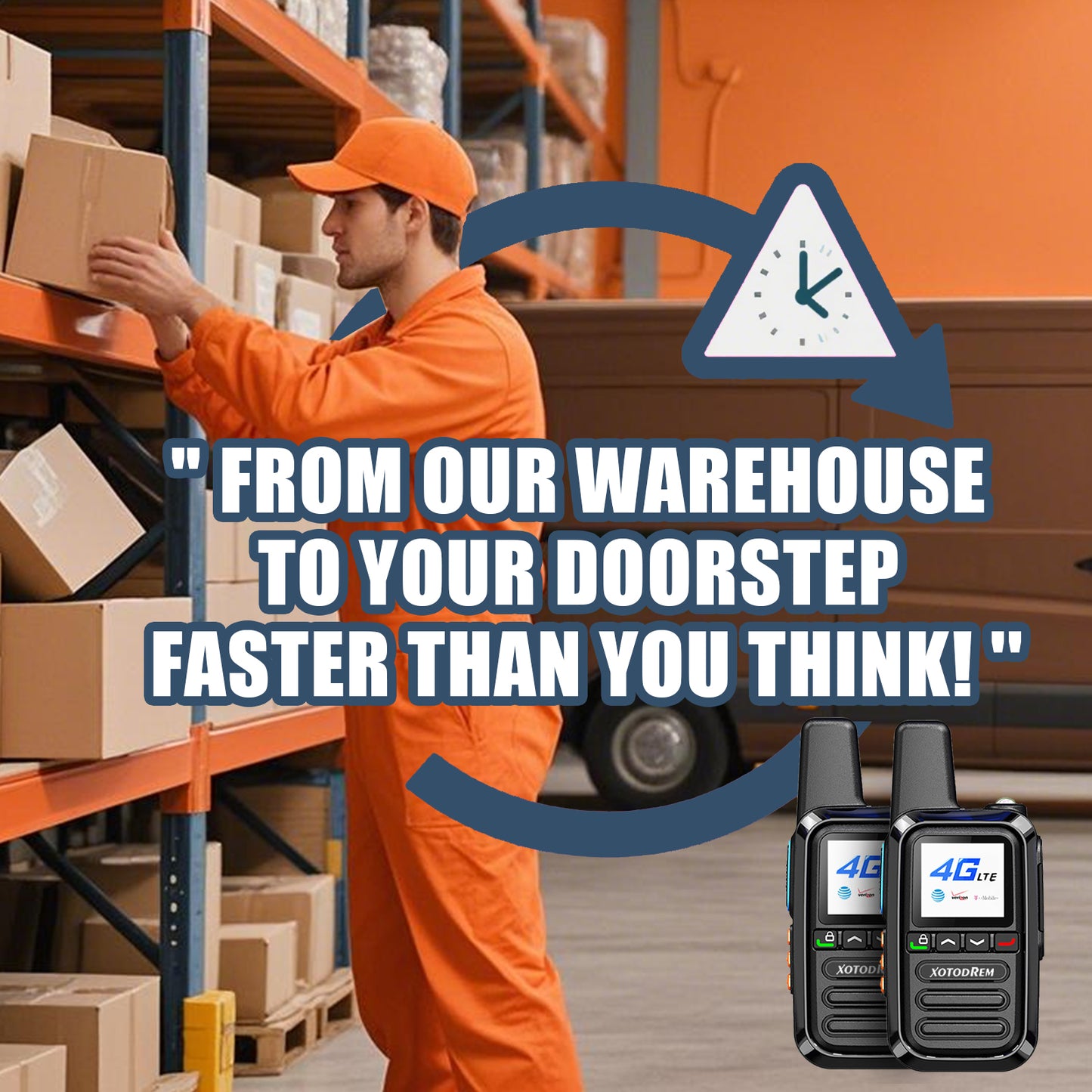 XOTODREM 4G LTE PoC Walkie Talkies – Nationwide PTT Radios (2 Pack)